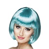 Pruik Sophie boblijn in  turquoise