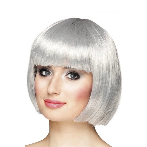 Mooie pruik Sophie boblijn in zilver/grijs