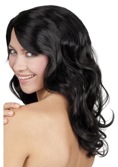 Pruik Celebrity Pamela in zwart