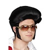 Pruik rocking Elvis in zwart