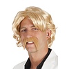 Pruik Cor met snor in blond
