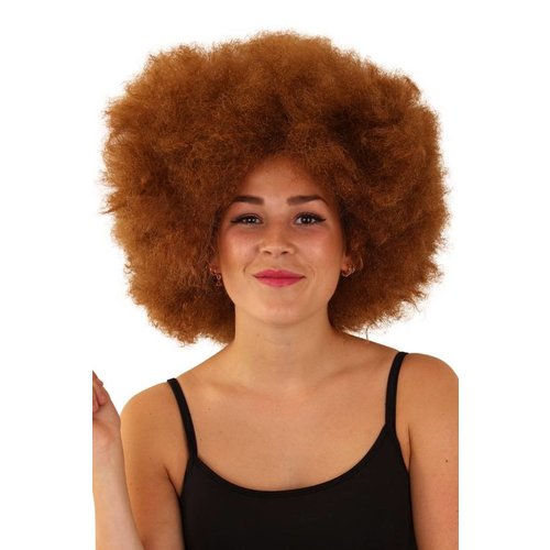 Mooie pruik afro  Anniek donkerbruin