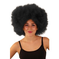 Grote krullen pruik Anniek in zwart