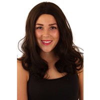 Mooi donkerbruine puik Anniek lang golvend haar