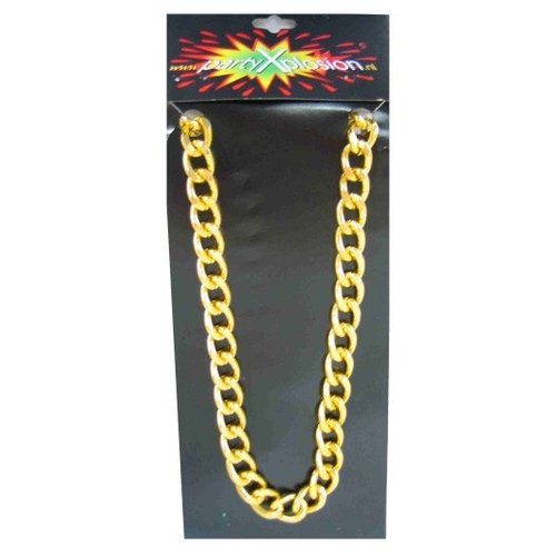 Ruige nep gouden pooier ketting grove schakel