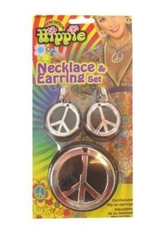 Peace ketting met oorbellen