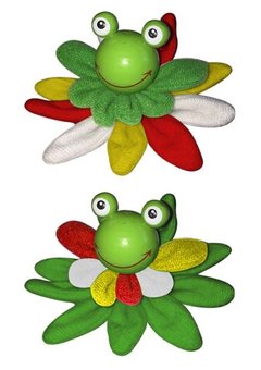 Broche Oeteldonkse kikker op lelieblad 9 cm