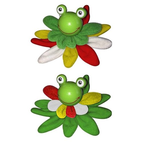 Mooie broche Oeteldonkse kikker op lelieblad 9 cm