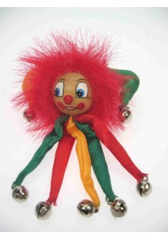 Narren broche in rood/geel/groen