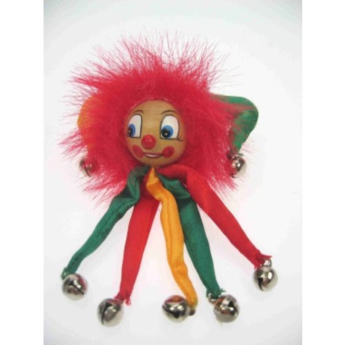 Leuke narren broche in rood/geel/groen