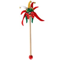 Leuke kikker Oeteldonk  op stokje rood-wit-geel 30cm