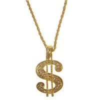 Mooie grote ketting Dollar teken in goud