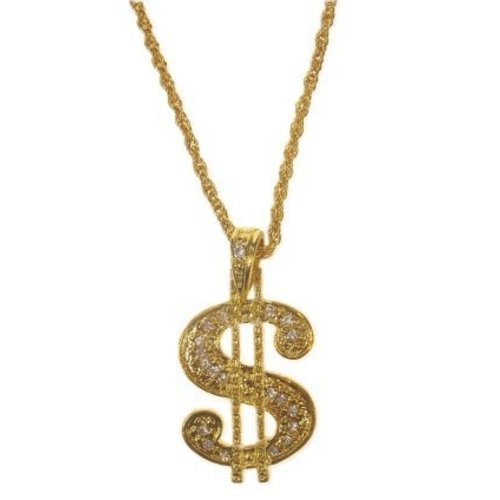 Mooie grote ketting Dollar teken in goud