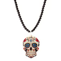 Mooie kralenketting day of the dead skull