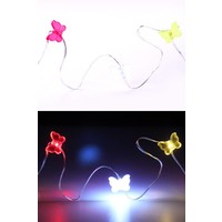 Mooie led-verlichting vlinders rood, wit en geel 20 lampjes