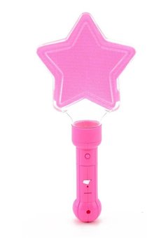 Toverstaf roze ster met licht