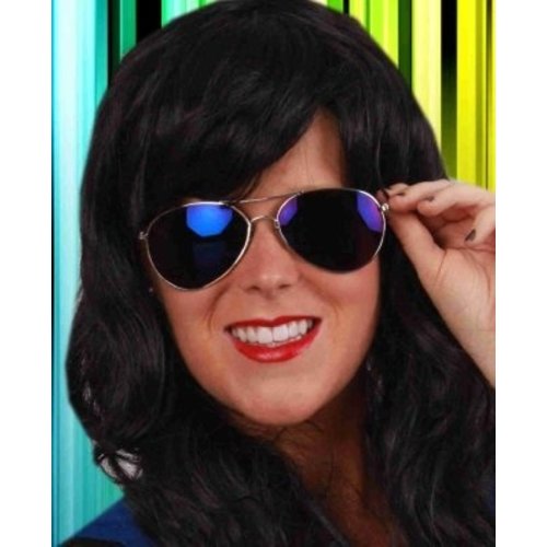 Stoer pilotenbril blauw spiegelglas kind