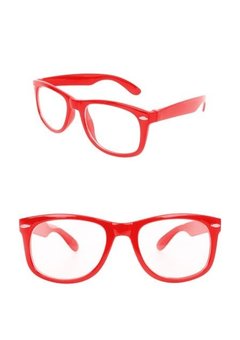 Rode bril met blank glas