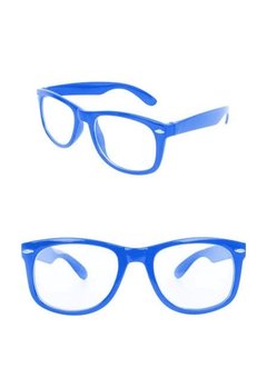 Blauwe bril met blank glas