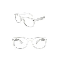 Mooie witte bril met blank glas