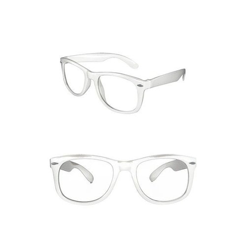 Mooie witte bril met blank glas