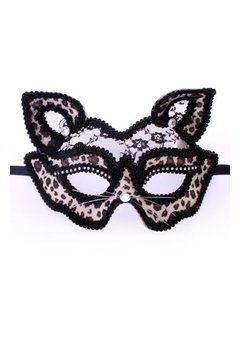 Oogmasker panter met kant LUXE