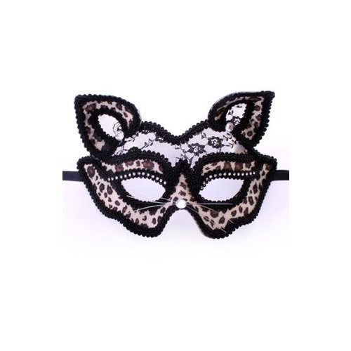 Oogmasker panter met kant LUXE
