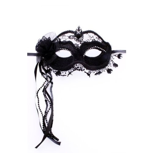 Zwart oogmasker met kant LUXE