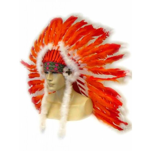 Mooie volle indianentooi rood en oranje