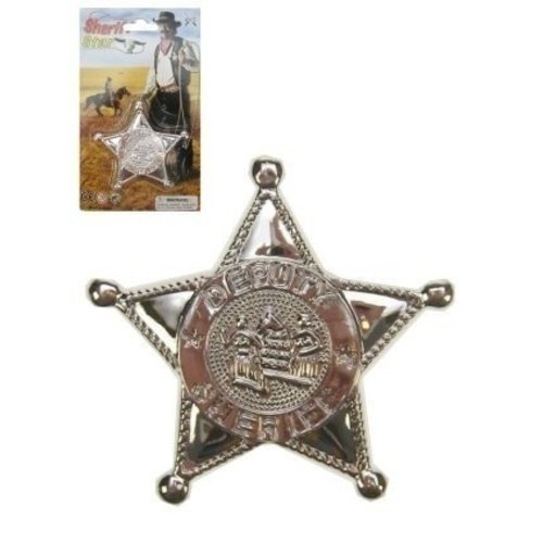Mooie zilveren sheriff ster van 8 cm