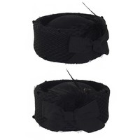 Hoge wolvilt dames hoed met gaas en strik