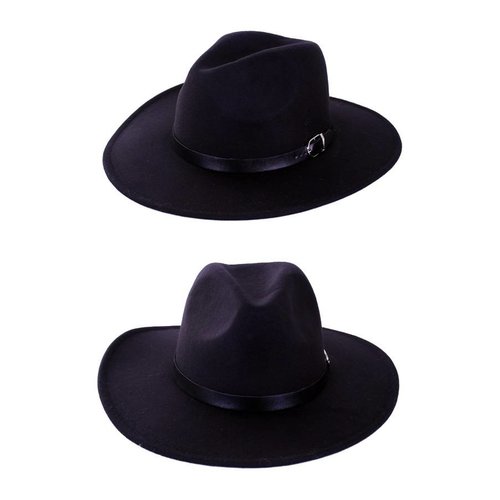 Stoere zwarte cowboyhoed in vilt