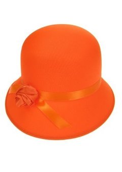 Dames bolhoed met oranje rood