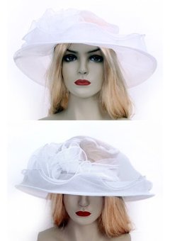 Mooie witte gaas hoed met decoratie