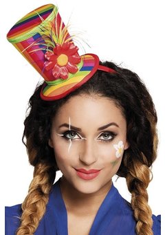 Diadeem met mini regenbooghoedje