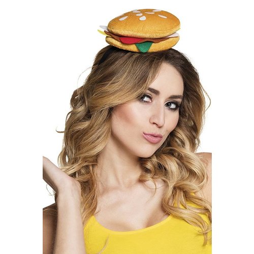 Leuke tiara met nep hamburger