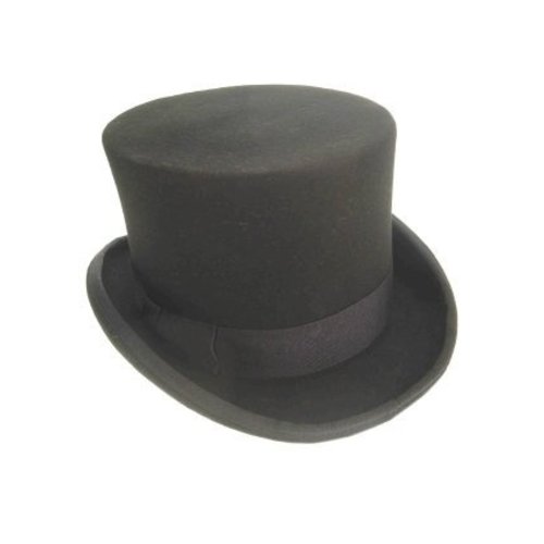 Mooie hoge zwarte hoed in wolvilt