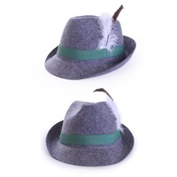 Leuke grijze Tirolerhoed in wolvilt look