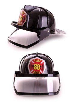 Brandweerhelm met zwart vizier