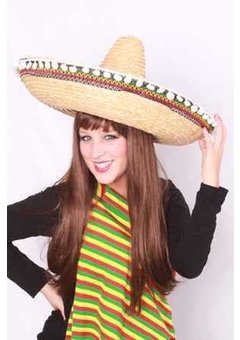 Luxe sombrero Jeff met balletjes 55cm