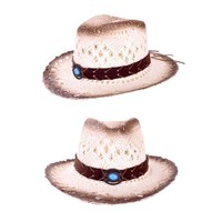 Leuke luxe cowboyhoed  met bruine band en steen