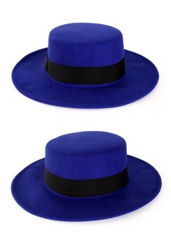 Blauwe Spaanse hoed met zwarte band