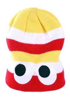 Gebreide Oeteldonk muts rood wit geel