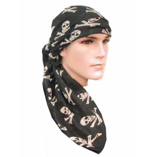 Leuke Piraten bandana Esther met doodskoppen 70X70cm