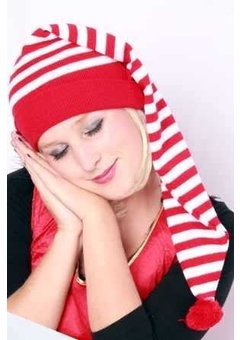 Slaapmuts rood wit gestreept