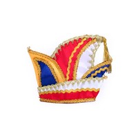 Leuke mini Prinsenmuts in rood geel blauw 16X16cm