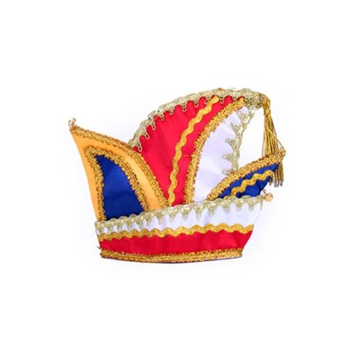 Leuke mini Prinsenmuts in rood geel blauw 16X16cm