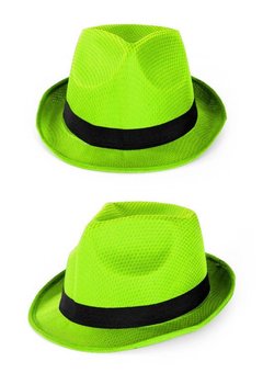 Neon groene gleufhoed Lucky