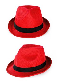 Rode gangsterhoed met zwarte band