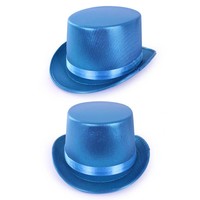 Mooie turquoise metallic hoge hoed